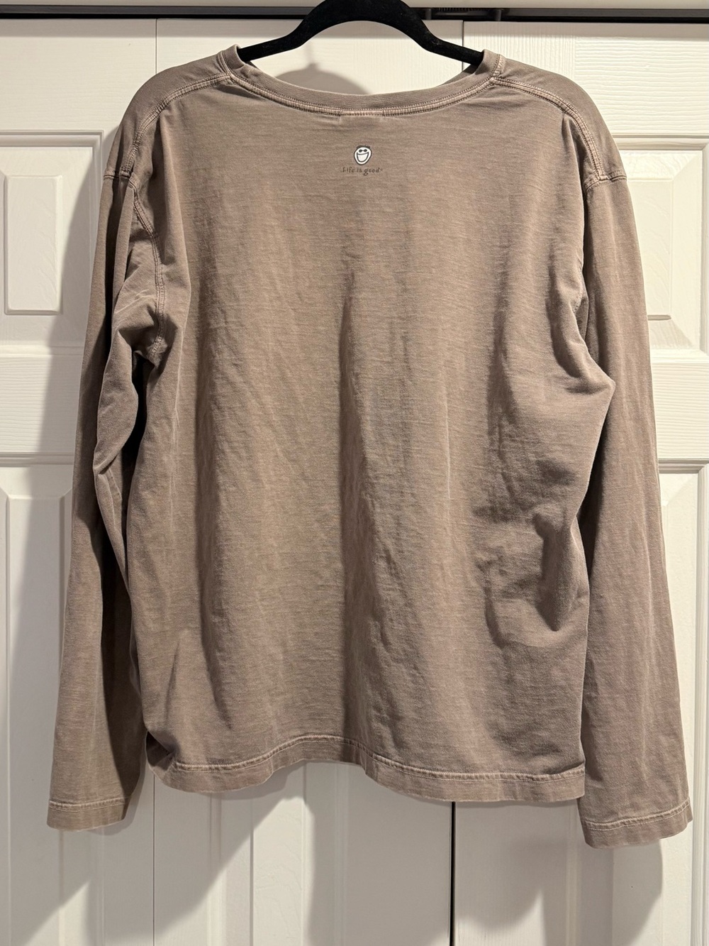 Life Is Good Taupe Long-Sleeve Tee with Pink Heart. #0089 - Picture 2 of 7